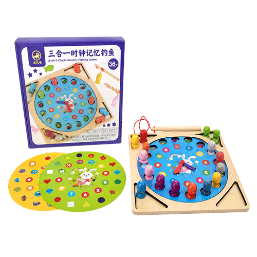 3-in-1 clock memory chess fishing Educational Toy in Qatar