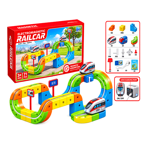 Electromagnetic Rail Car (71PCS) Magnetic Toy in Qatar