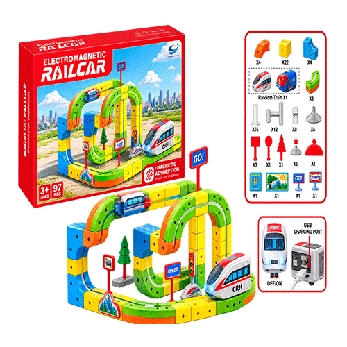 Electromagnetic Rail Car (97PCS) Magnetic Toy in Qatar